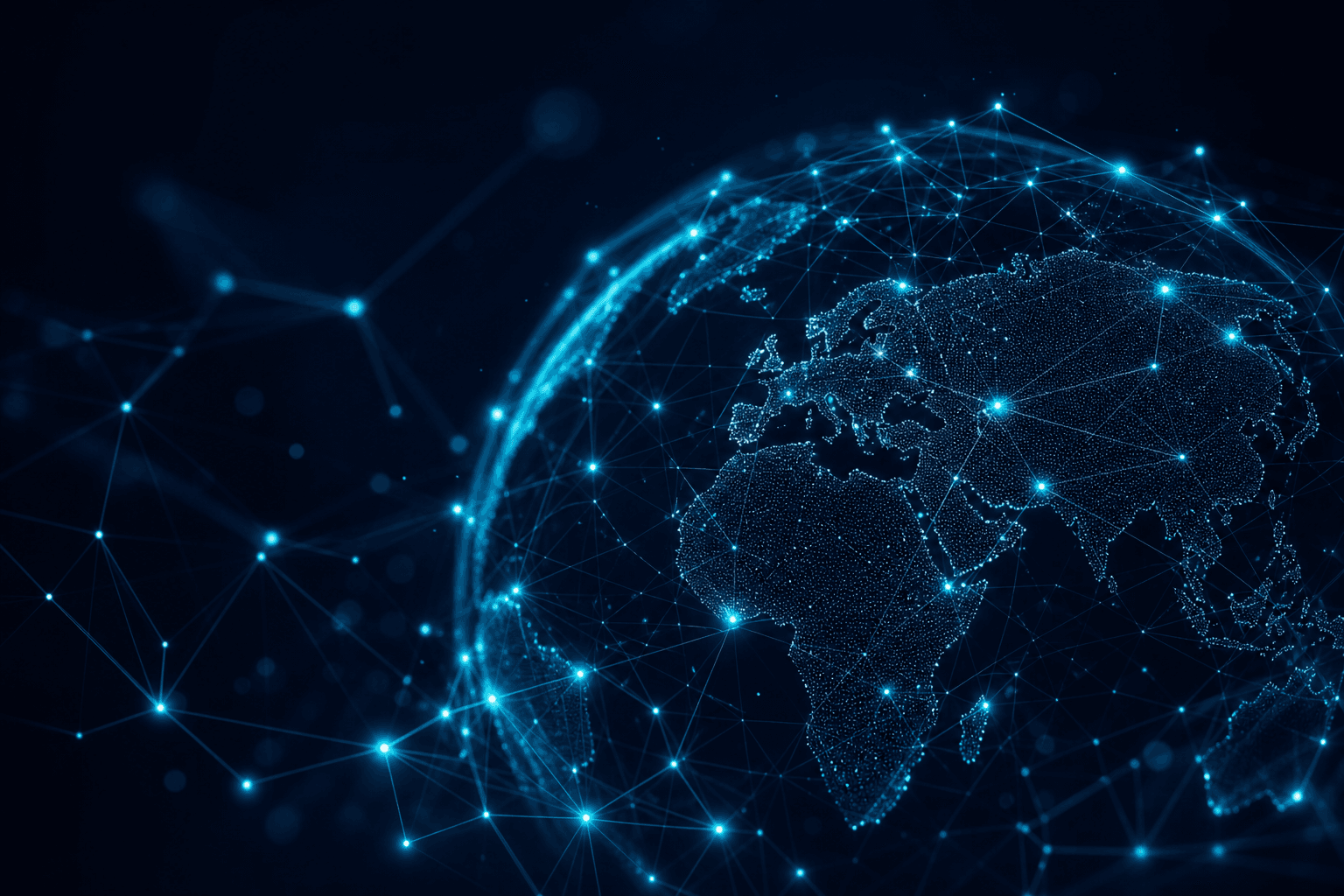 Abstract visualization of global AI network exploration